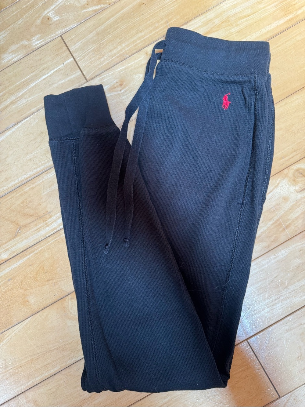 Polo by Ralph Lauren Black Jogger Sweatpants with Red Pony